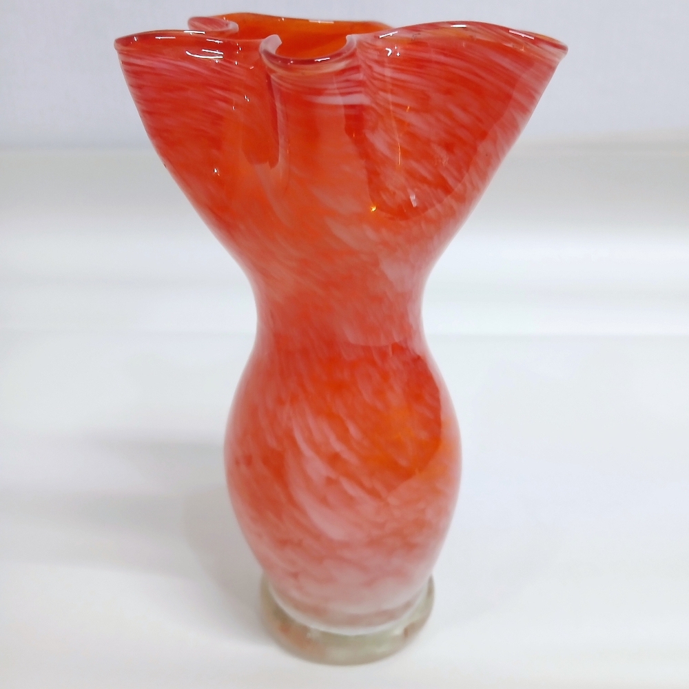 Vintage Red Blown Glass Vase
